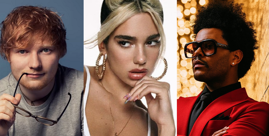 Ed Sheeran, Dua Lipa и The Weeknd са най-излъчваните изпълнители в света Ed Sheeran, Dua Lipa и The Weeknd са най-излъчваните изпълнители в света