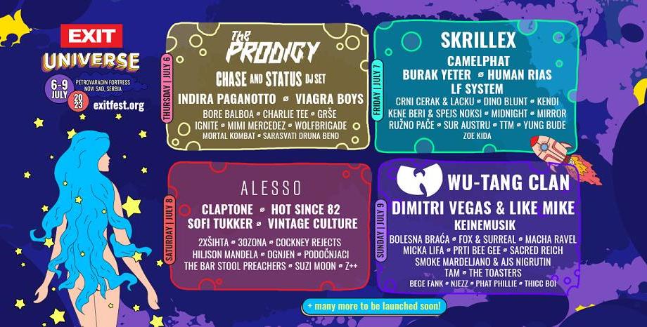 Wu-Tang Clan, Alesso & DVLM ще се присъединят към The Prodigy и Skrillex в състава на фестивала EXIT