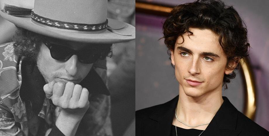 Timothée Chalamet в образа на младия Bob Dylan